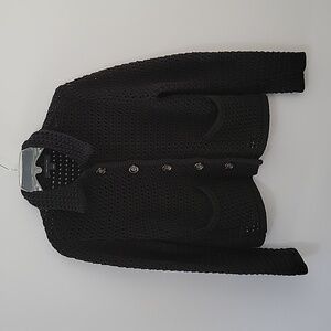 Ann Taylor Black Knit Cardigan, Size Large